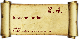 Muntean Andor névjegykártya